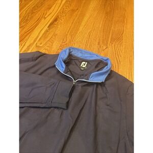 Footjoy Mens Golf Performance Quarter Zip Navy Blue Large Active Stretch Logo